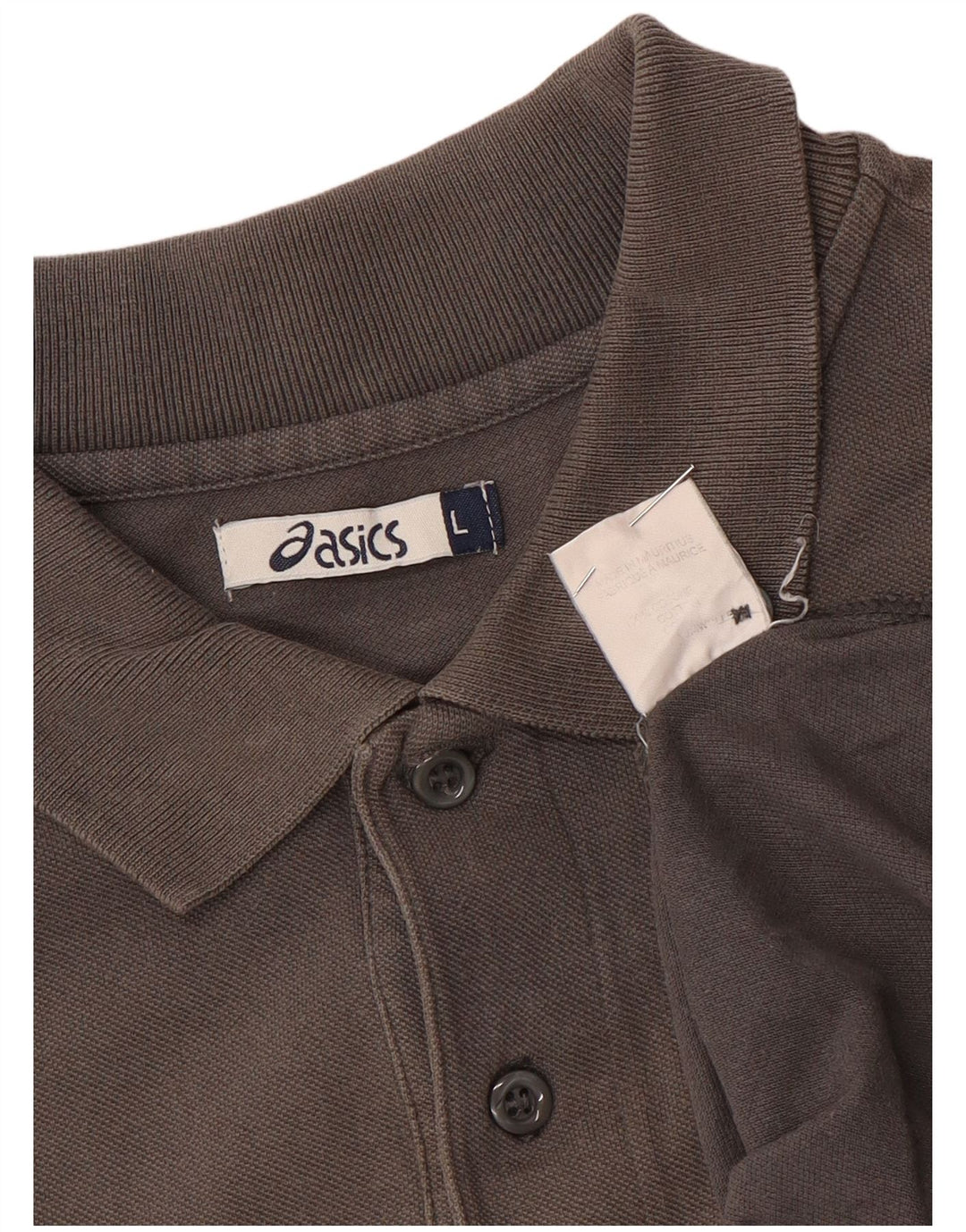 Asics Herren-Poloshirt, große graue Baumwolle