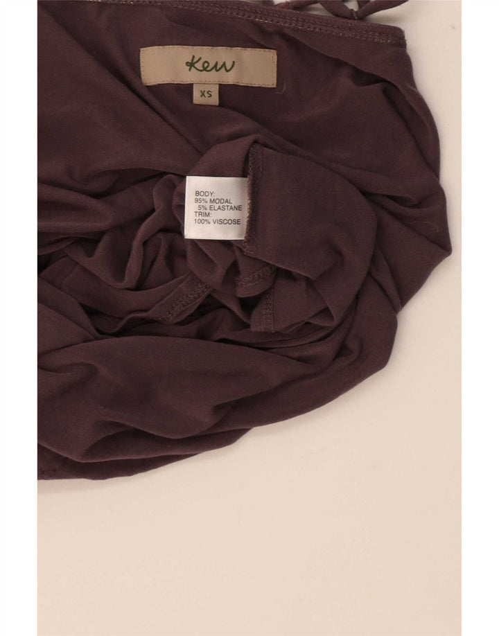 Vintage Damen Cami Top UK 4 XS Maroon Modal