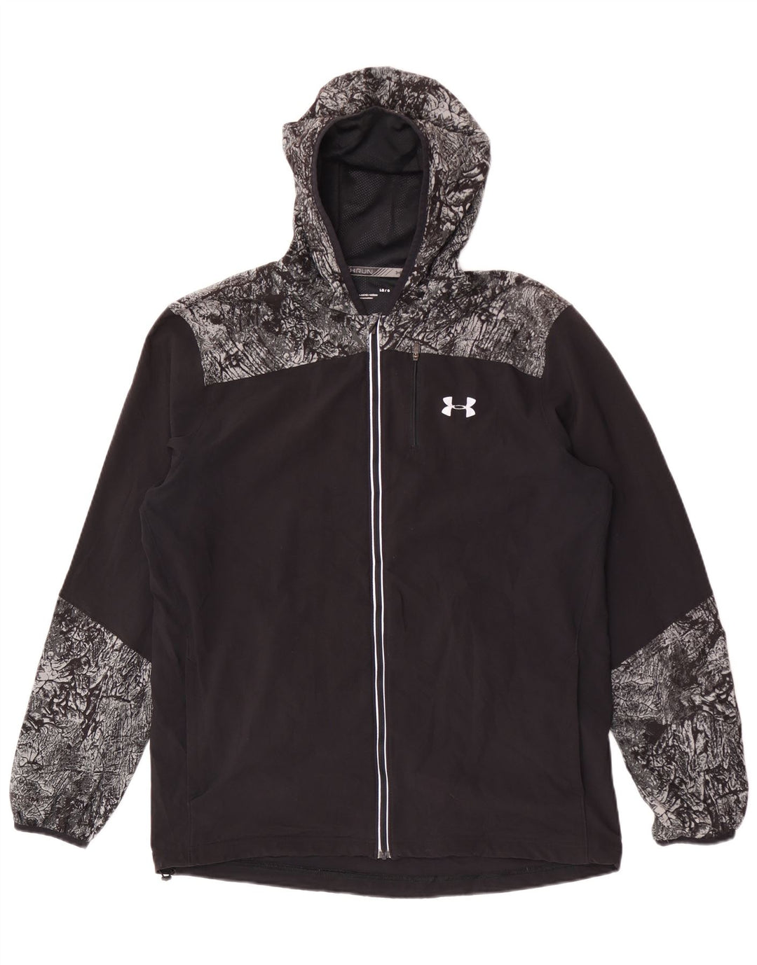 Under Armour Herren-Trainingsanzug mit Kapuze, groß, geometrisch, Schwarz