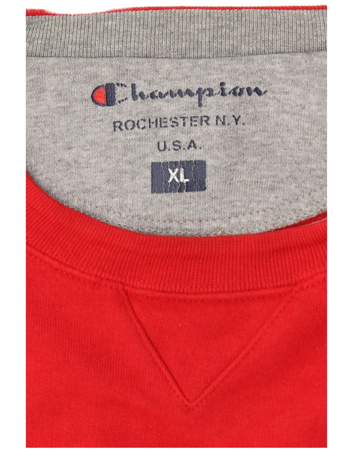 CHAMPION Herren-Sweatshirt mit Grafik, XL, Rot