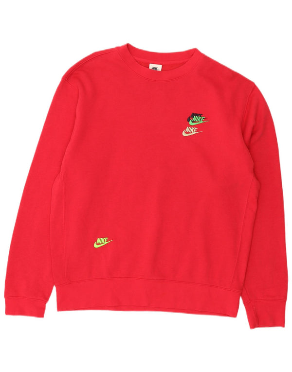 Nike Herren-Sweatshirt-Pullover aus mittelroter Baumwolle
