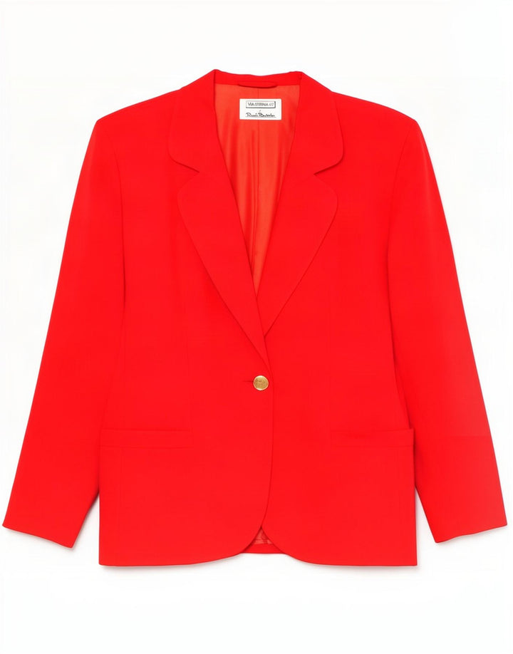 Renato Balestra Damen 1-Knopf-Blazerjacke UK 14 Mittelrot