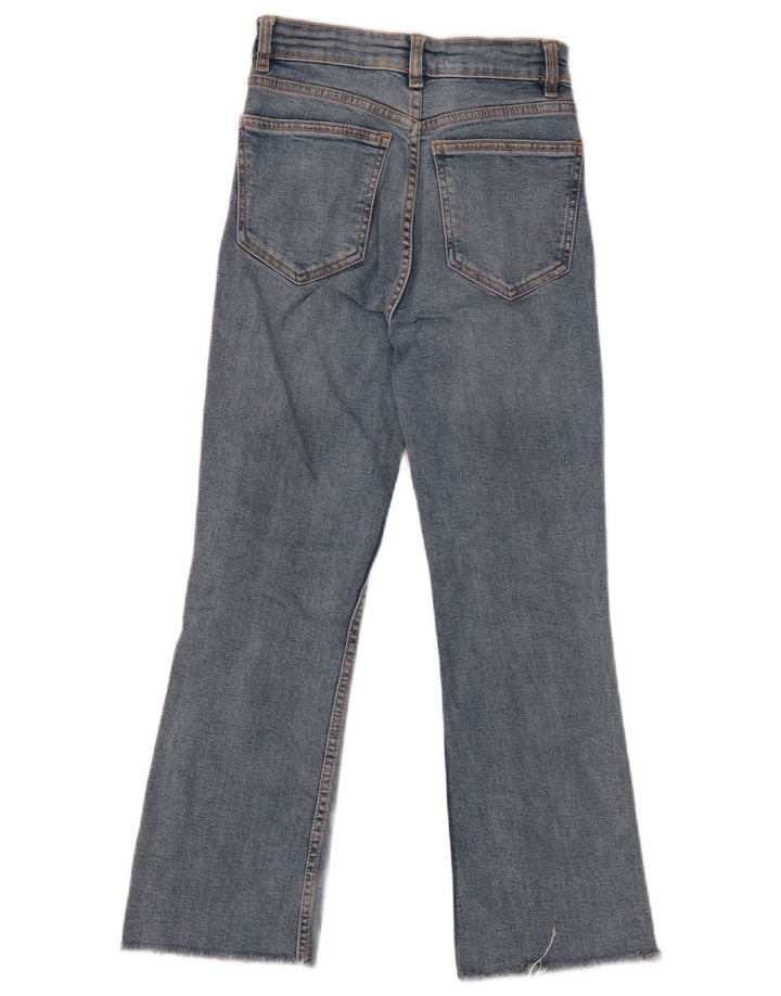 ZARA Damen Bootcut-Jeans mit hoher Taille, W22, L24, blaue Baumwolle