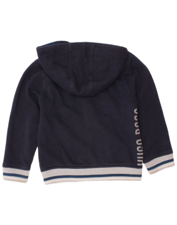 Hugo Boss Mädchen-Kapuzenpullover mit grafischem Reißverschluss, 3–4 Jahre, Marineblau, Farbblock
