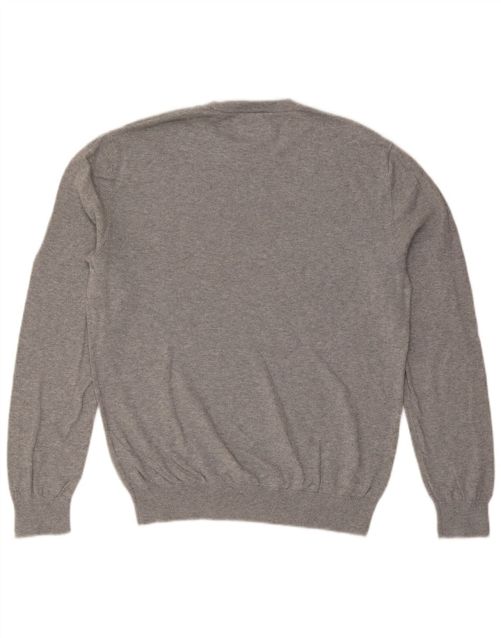 Jack Wills Herren-Pullover mit Rundhalsausschnitt, Größe L, aus grauer Baumwolle