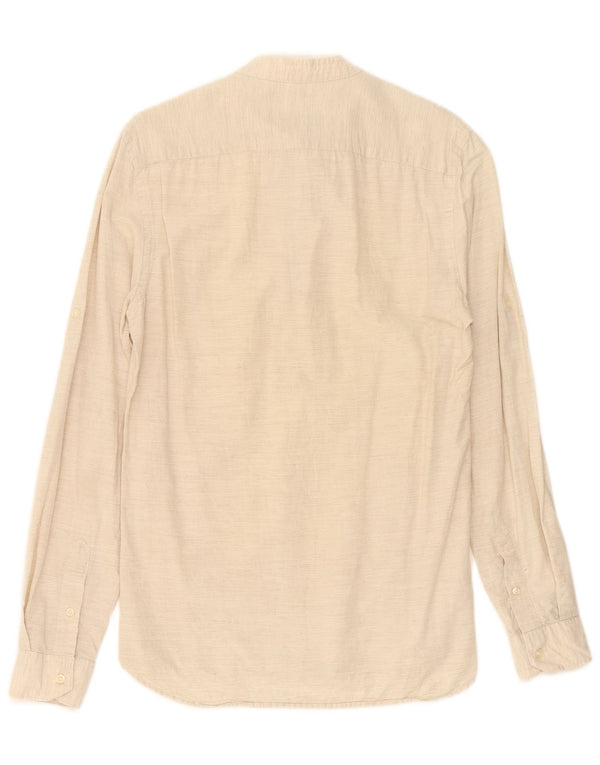 Zara Slim Fit Pullover-Hemd für Herren, Größe S, Beige