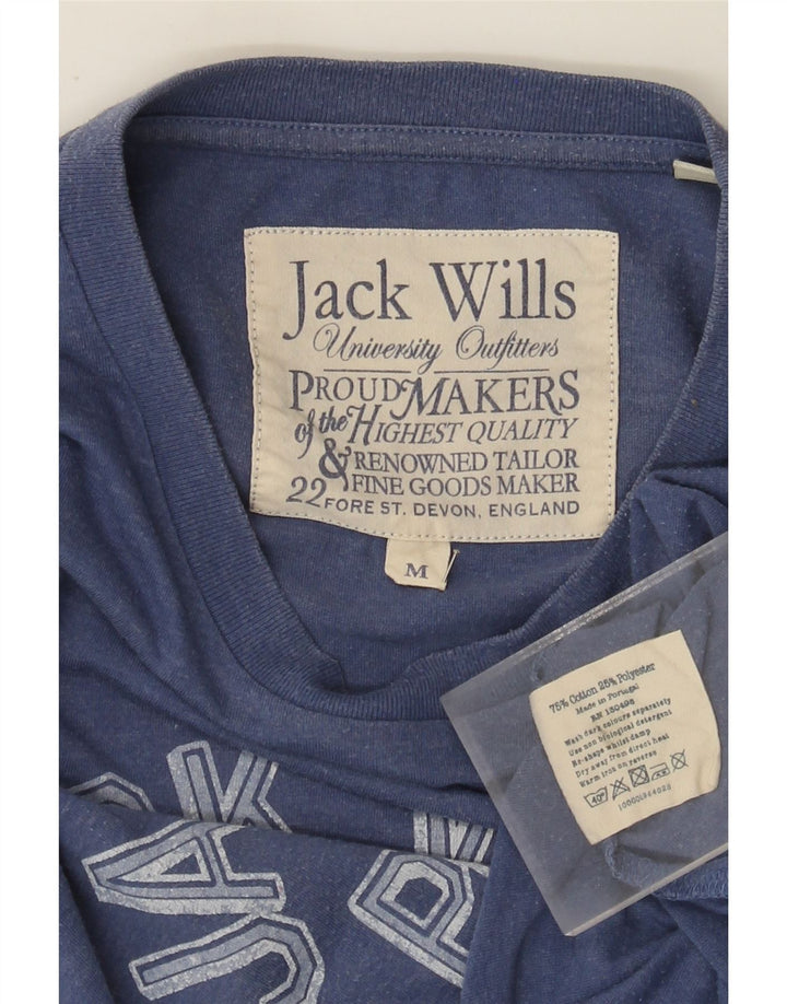 Jack Wills Herren-T-Shirt mit Grafik, mittelblaue Baumwolle
