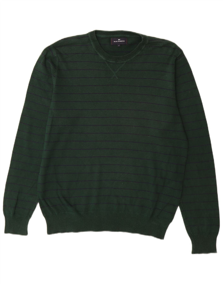 MARKS & SPENCER Herren Blauer Harbor-Pullover mit Rundhalsausschnitt Mittelgrün