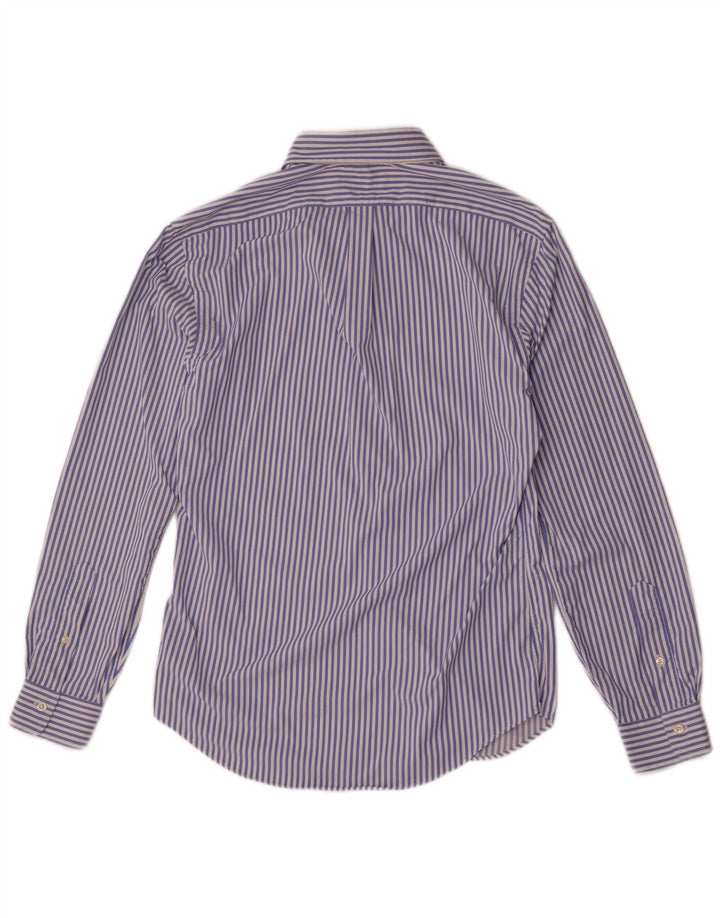 Ralph Lauren Slim-Fit-Hemd für Herren aus mittelblauem Nadelstreifen-Nylon