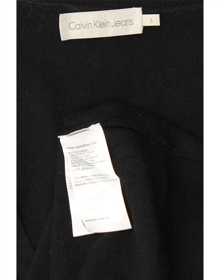 Calvin Klein Jeans Herren-Cardigan-Pullover, große schwarze Wolle