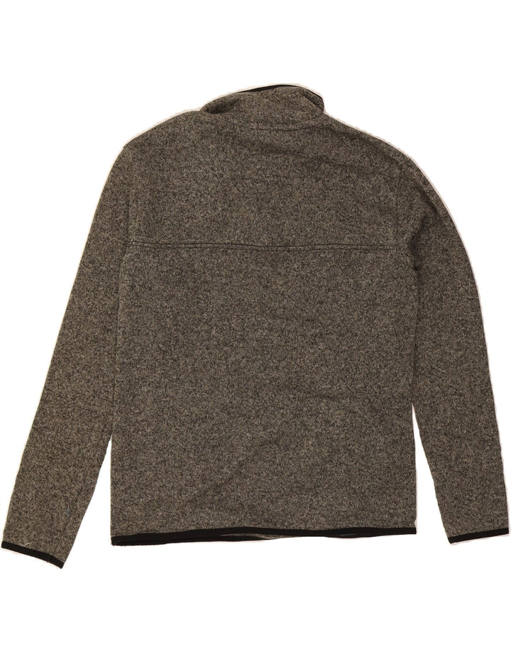 EDDIE BAUER Womens Button Neck Sweatshirt Jumper UK 10 Small Khaki Flecked Vintage Eddie Bauer and Second-Hand Eddie Bauer from Messina Hembry 