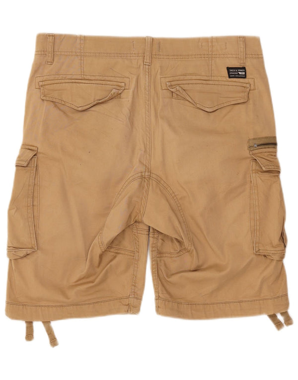 JACK & JONES Herren Cargo-Shorts, Größe S, Größe 32, Beige, Baumwolle