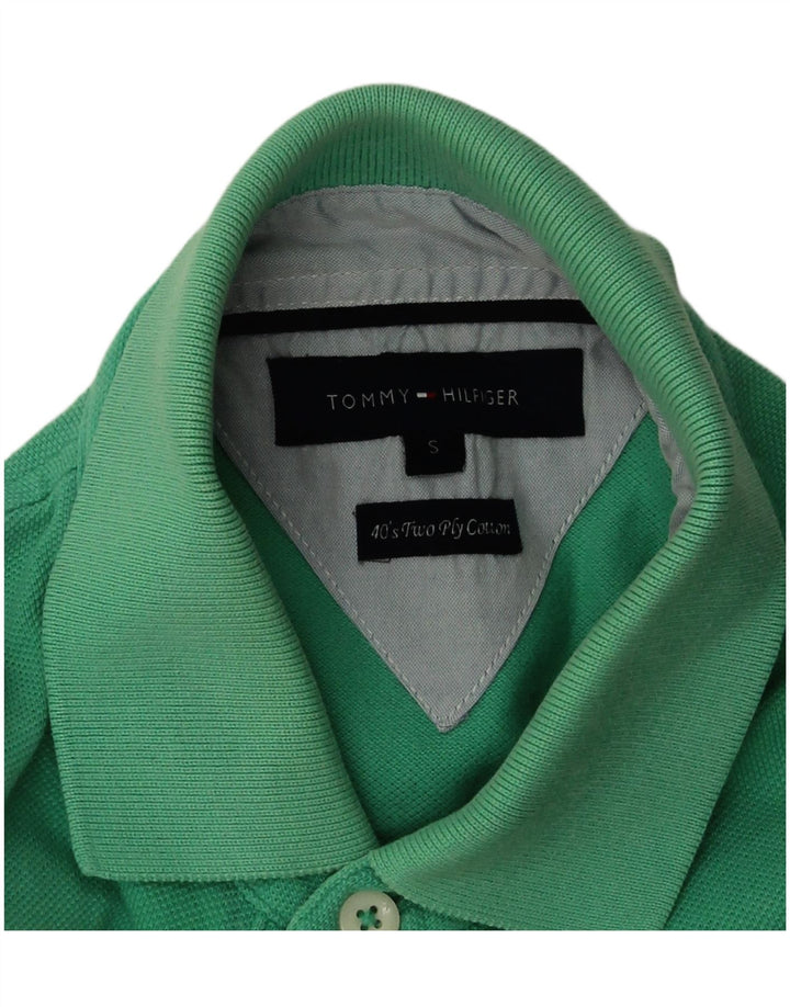Tommy Hilfiger Herren-Poloshirt, kleine grüne Baumwolle