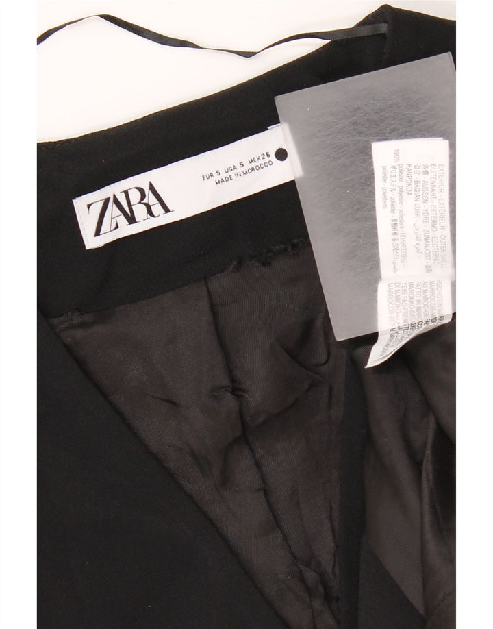 Zara Damen Longline Weste UK 10 Small Schwarz Polyester