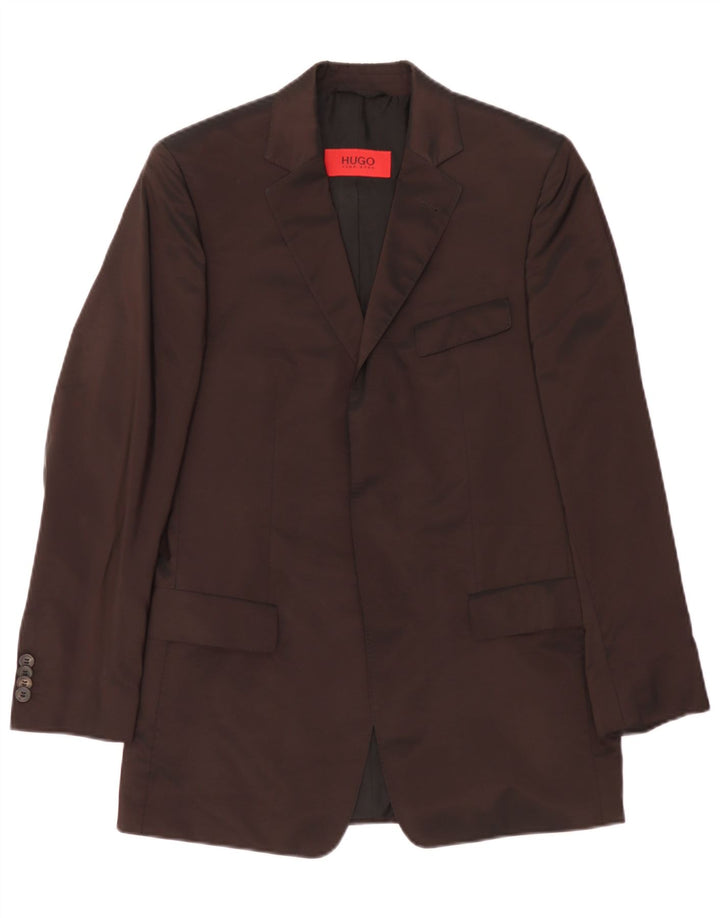 Hugo Boss Herren-Blazer-Jacke, EU 44, XS, braunes Acetat