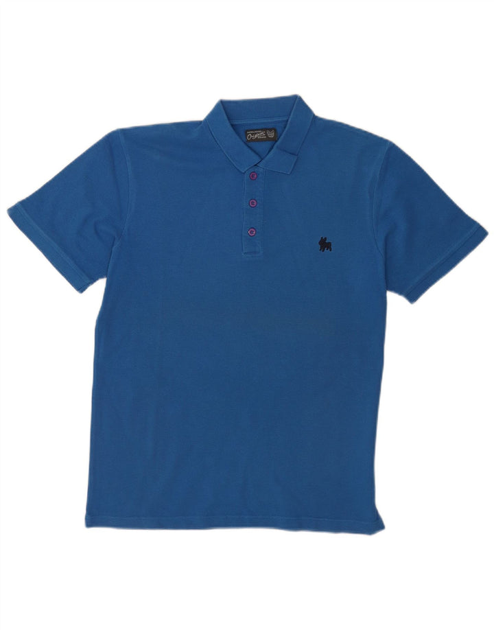 Jack & Jones Herren-Poloshirt aus mittelblauer Baumwolle