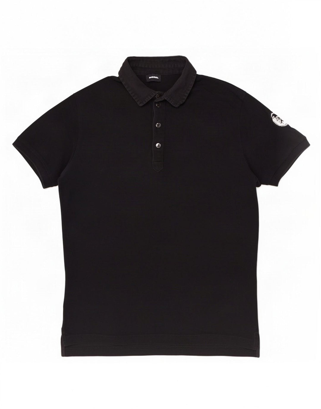 Diesel Herren-Poloshirt aus mittelschwarzer Baumwolle