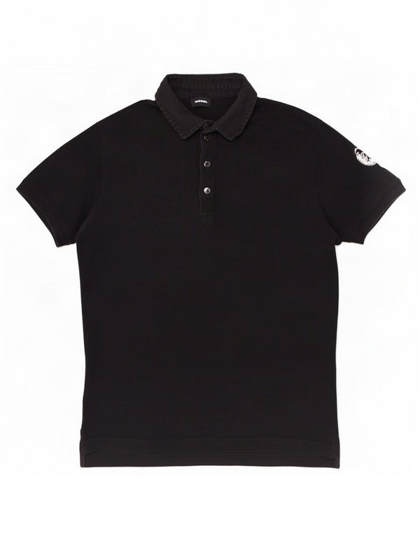 Diesel Mens Polo Shirt Medium Black Cotton