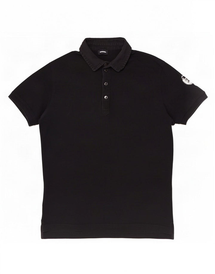 Diesel Herren-Poloshirt aus mittelschwarzer Baumwolle