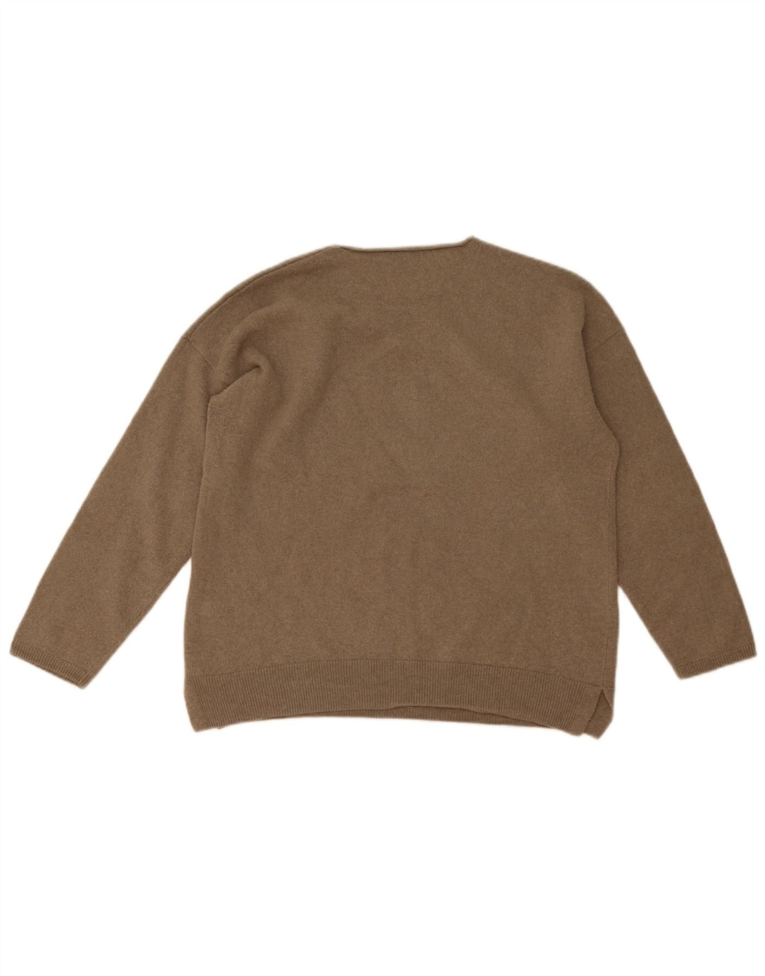 Massimo Dutti Damen-Pullover mit U-Boot-Ausschnitt, UK 14, mittelgraue Wolle