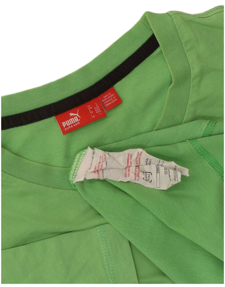 Puma Herren Grafik-T-Shirt-Oberteil, groß, grüne Baumwolle