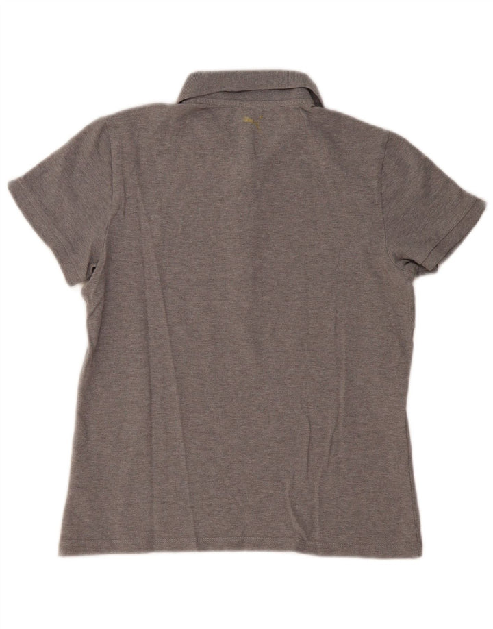 PUMA Damen Poloshirt UK 14 Mittelgraue Baumwolle