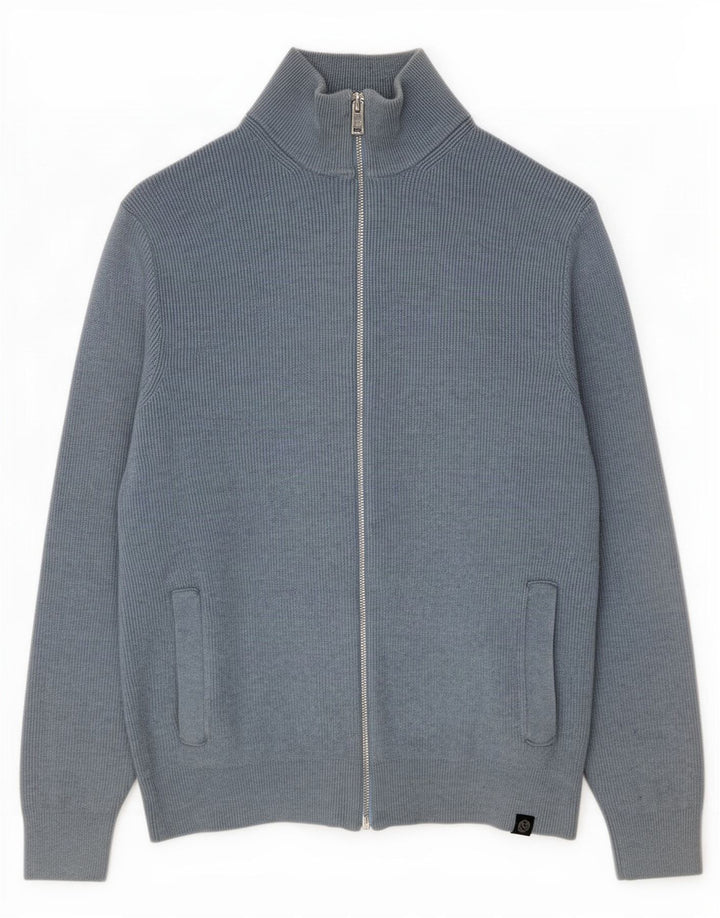 Marks & Spencer Herren-Strickjacke aus mittelblauem Polyester