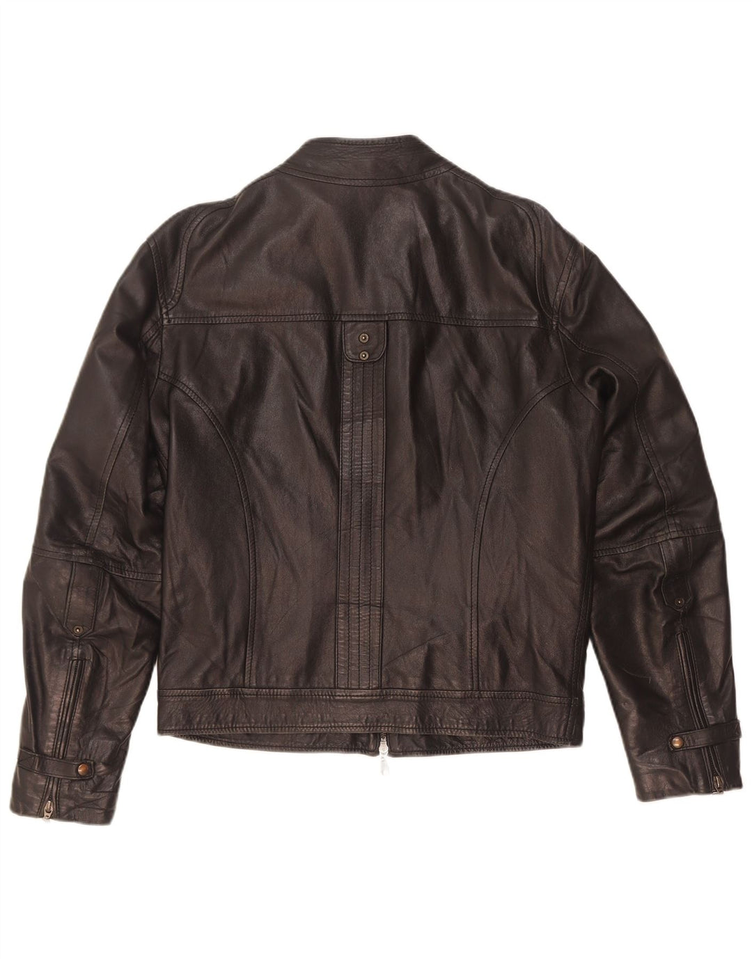 Vintage Herren Leder Bikerjacke IT 46 Small Schwarz