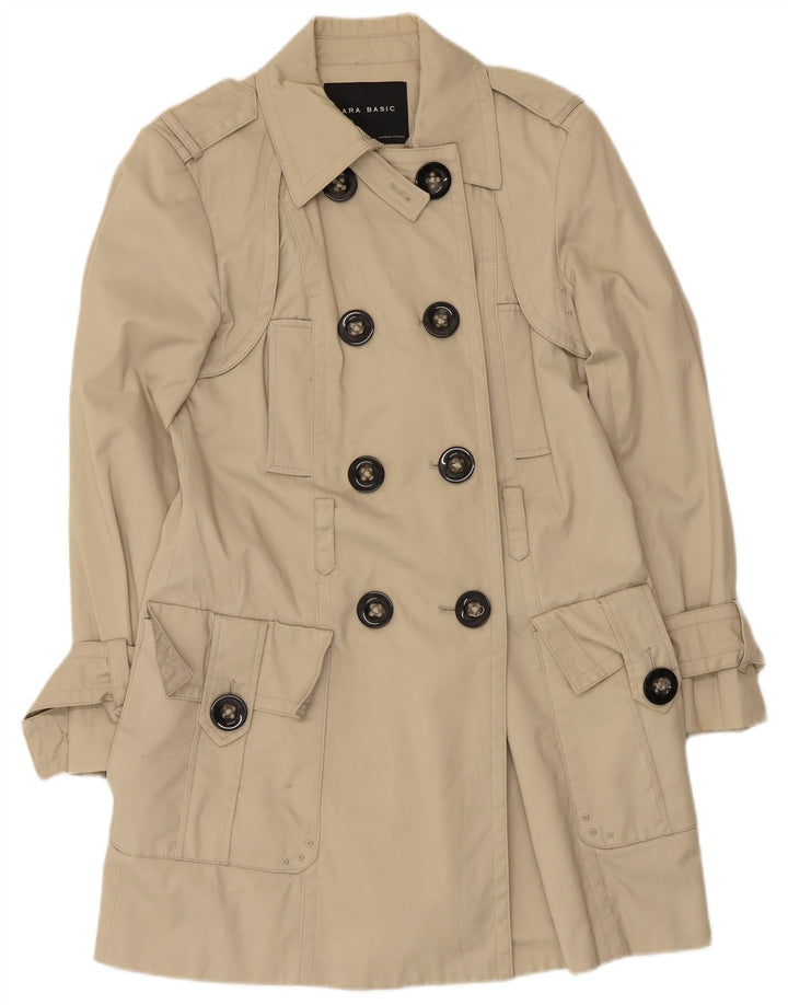 Zara Damen Trenchcoat UK 14 Large Beige Nylon