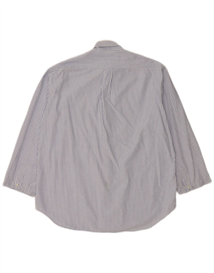 BROOKSFIELD Herrenhemd Größe 41 Mittelblaue Nadelstreifen-Baumwolle