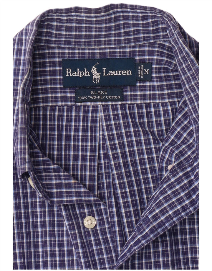 Ralph Lauren Herren Blake Relaxed Fit Hemd Mittelblau karierte Baumwolle