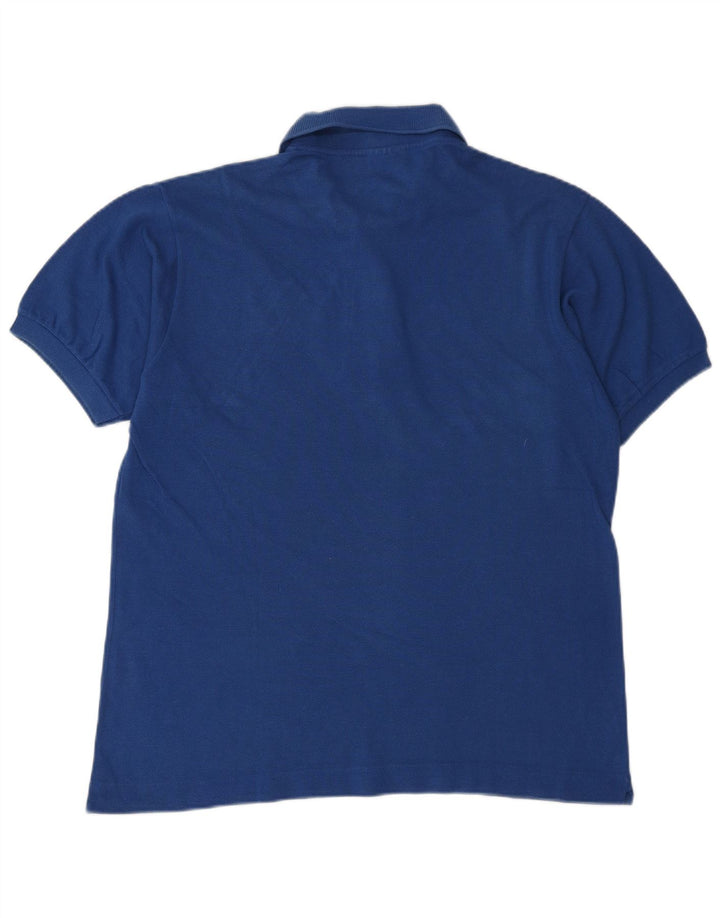 LACOSTE Mens Polo Shirt Size 4 Medium Blue Cotton