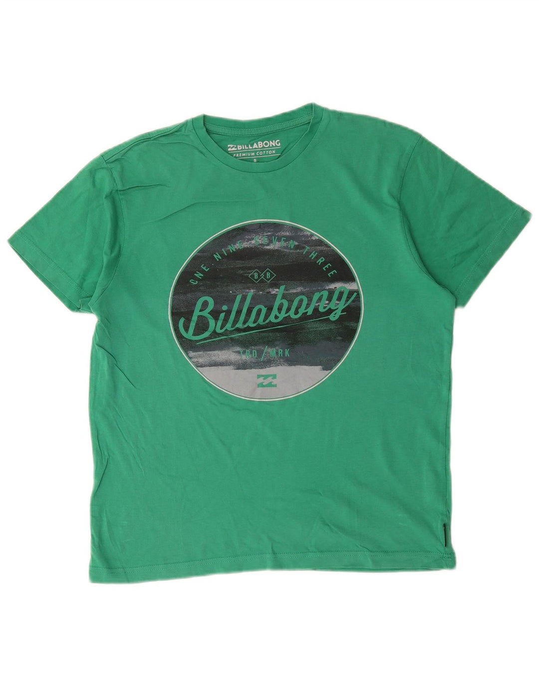 Billabong Herren-T-Shirt mit Grafik, Größe S, grüne Baumwolle