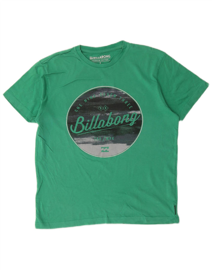 Billabong Herren-T-Shirt mit Grafik, Größe S, grüne Baumwolle