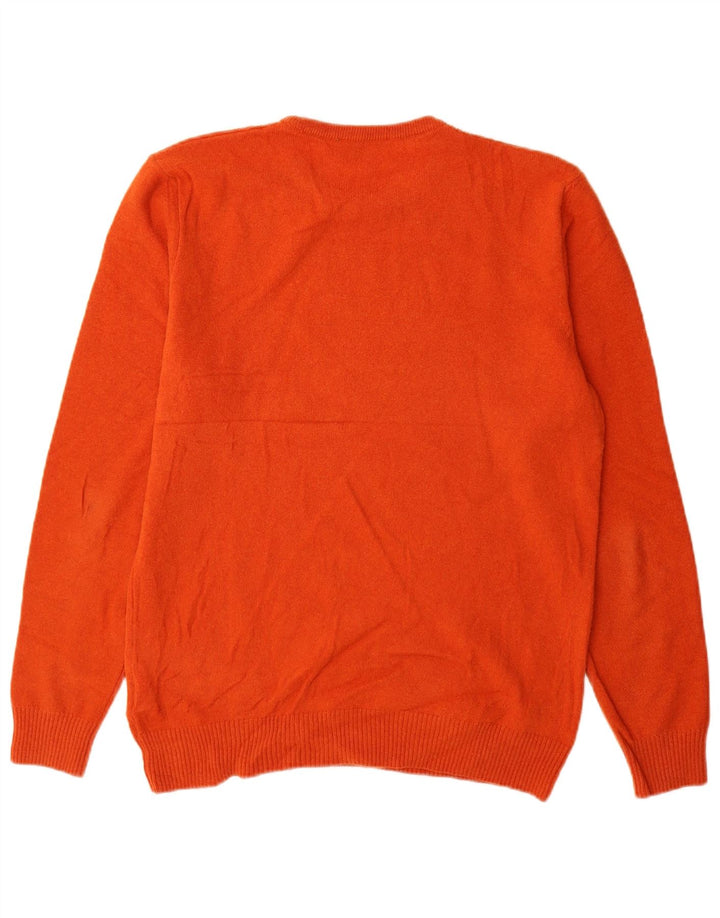 Liu Jo Herren-Pullover mit Rundhalsausschnitt, große orangefarbene Wolle