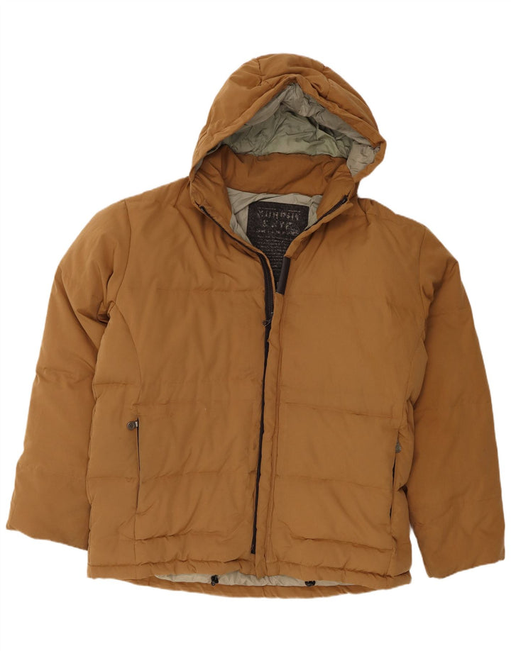 Murphy & Nye Wattierte Herrenjacke mit Kapuze, UK 42 2XL, Beige, Polyester