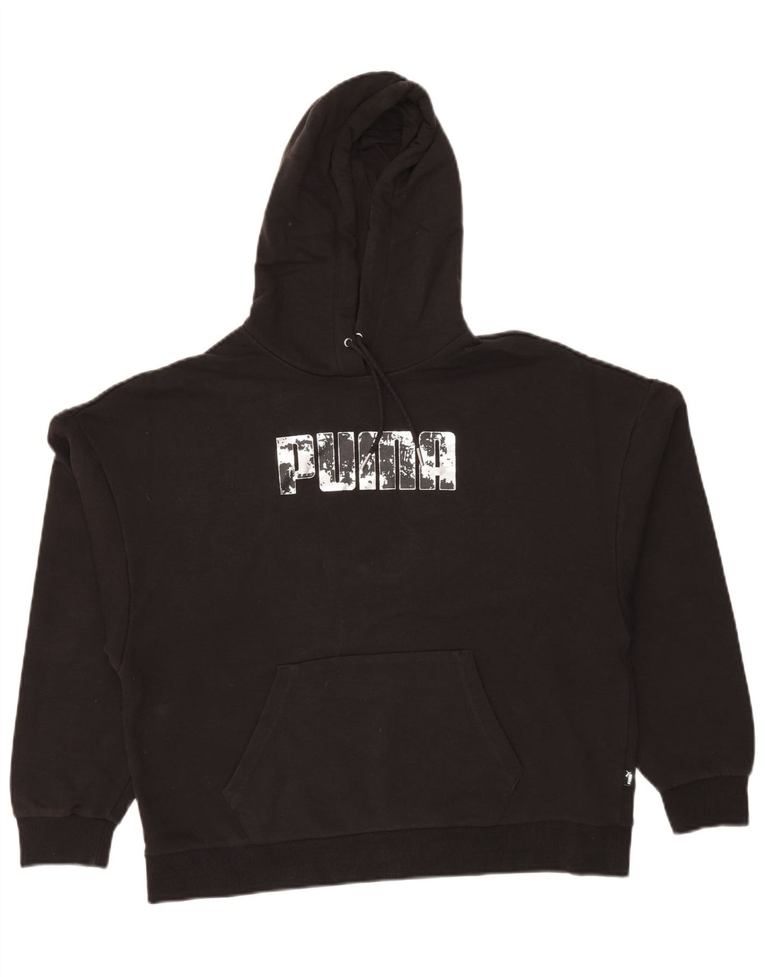 PUMA Damen Graphic Hoodie Pullover UK 16 Large Schwarz Baumwolle