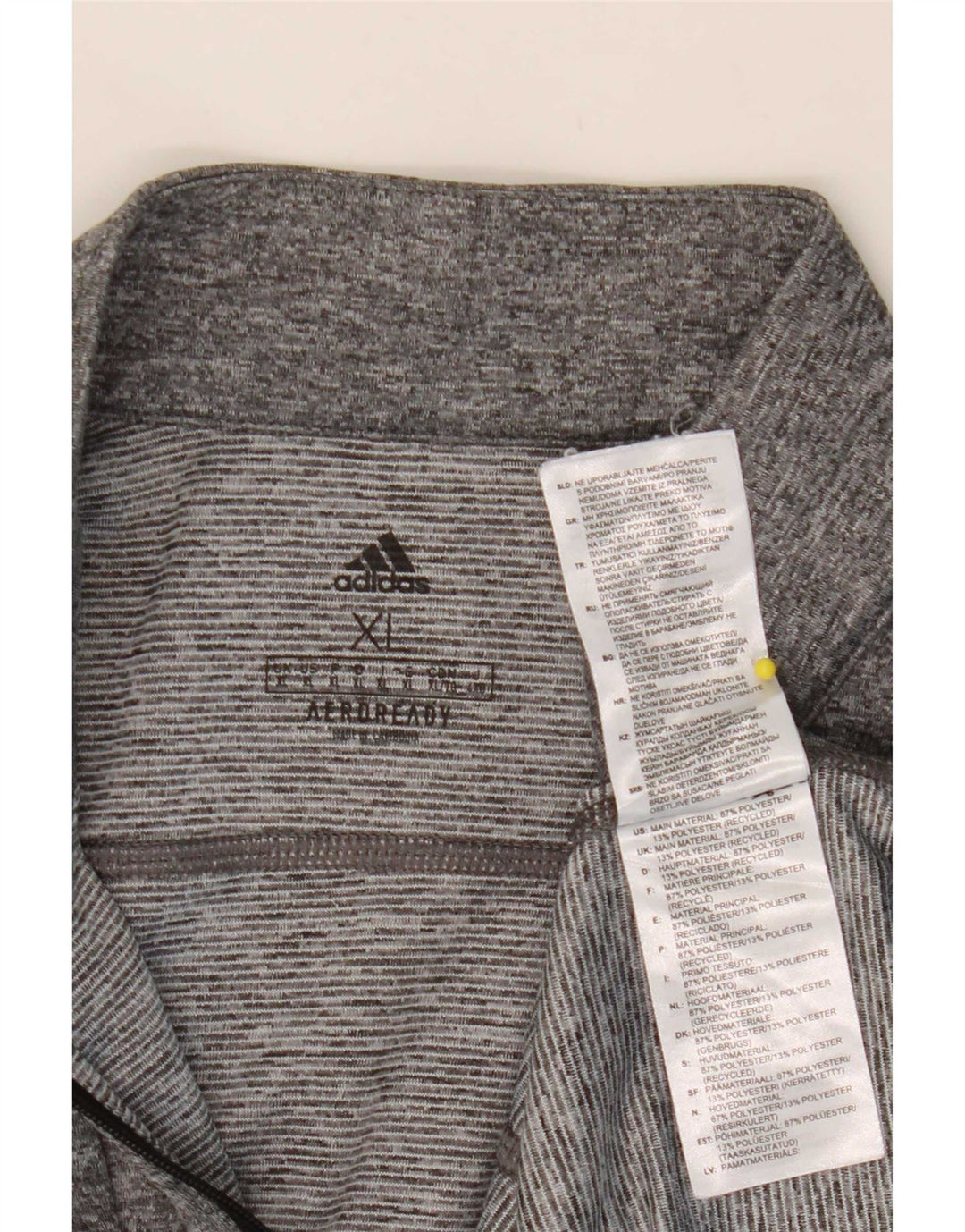 Adidas Herren Aeroready Zip Neck Pullover Trainingsanzug Top XL Grau meliert
