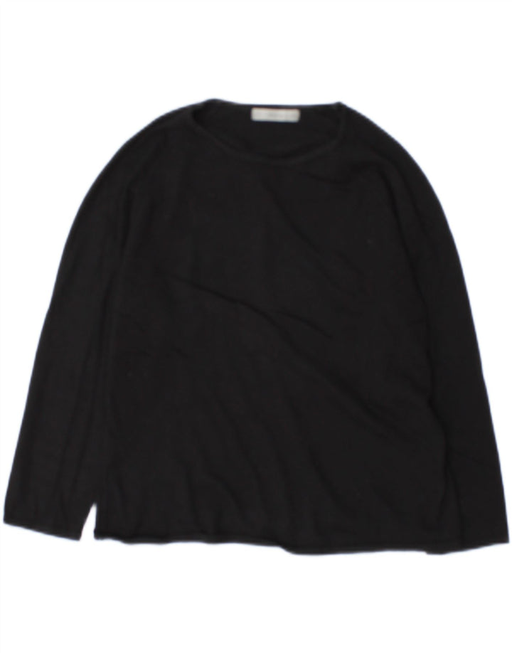 Marks & Spencer Damen Crop Pullover mit U-Boot-Ausschnitt, UK 14, Mittelschwarz