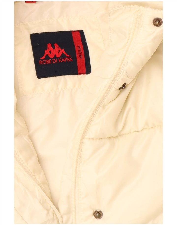 Kappa Womens Hooded Wattierter Mantel UK 12 Medium Off White Polyester