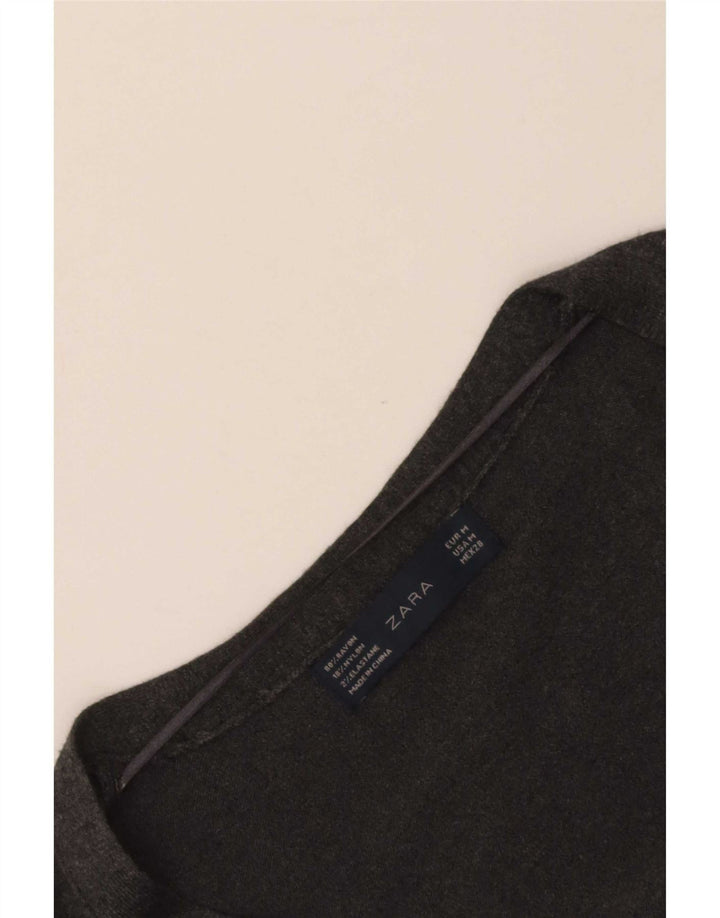 Zara Damen-Cardigan-Pullover UK 12 Mittelgrauer Rayon