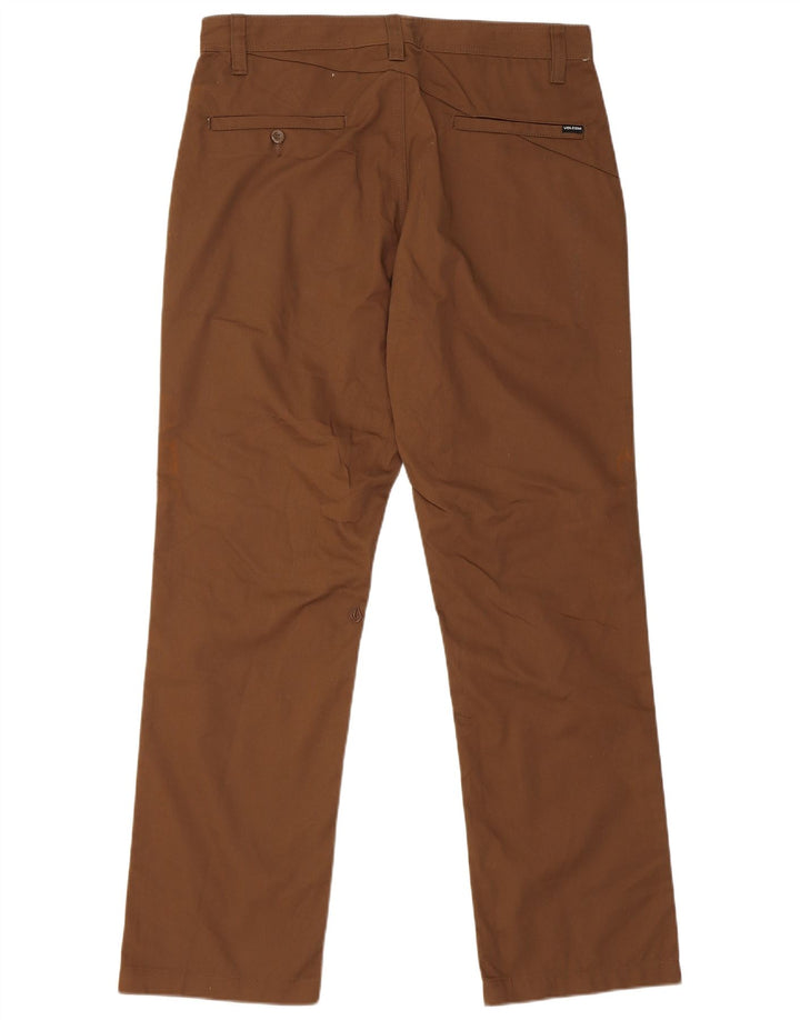 Volcom Damen Gerade Chinohose W32 L31 Braune Baumwolle