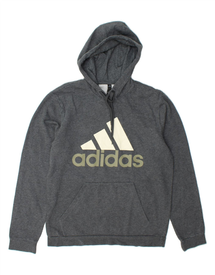 ADIDAS Mens Graphic Hoodie Jumper Medium Grey Vintage Adidas and Second-Hand Adidas from Messina Hembry 