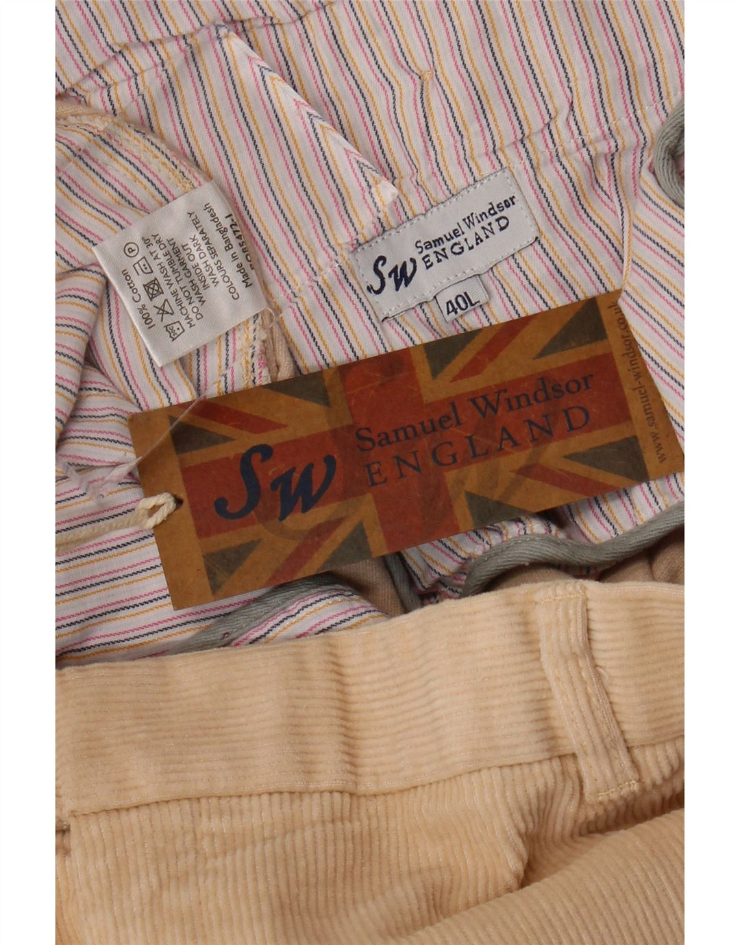 SAMUEL WINDSOR Herren gerade Cordhose W40 L33 Beige Baumwolle