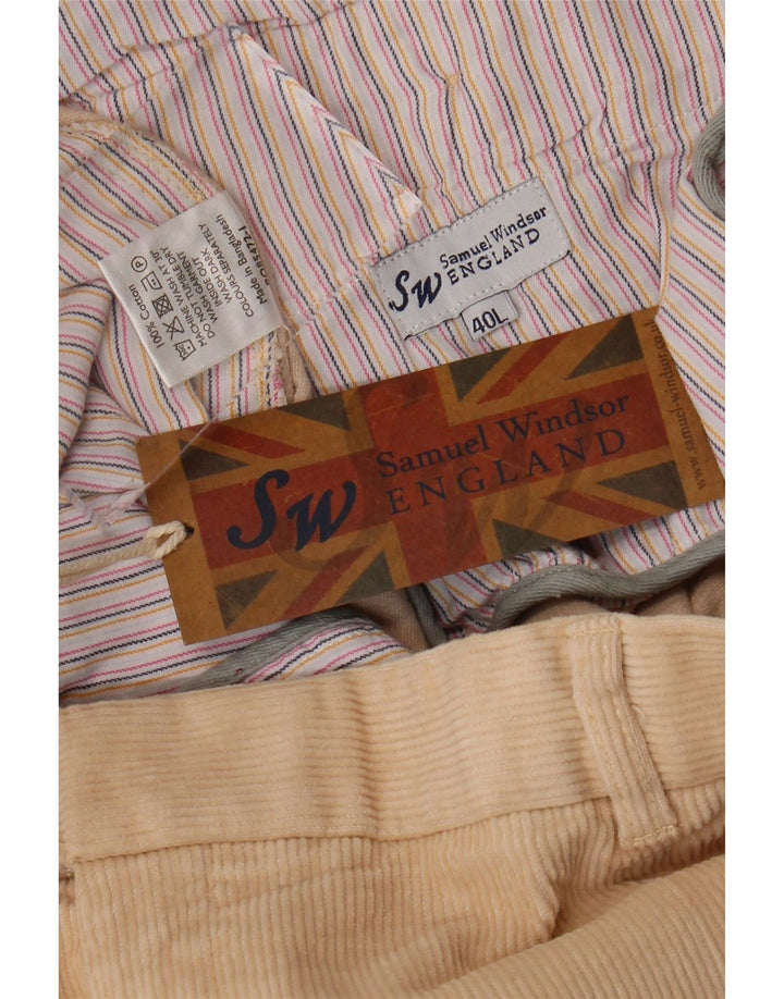 SAMUEL WINDSOR Herren gerade Cordhose W40 L33 Beige Baumwolle