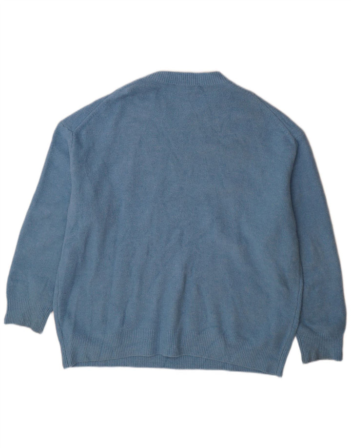 Zara Herren-Pullover mit Rundhalsausschnitt, Mittelblau
