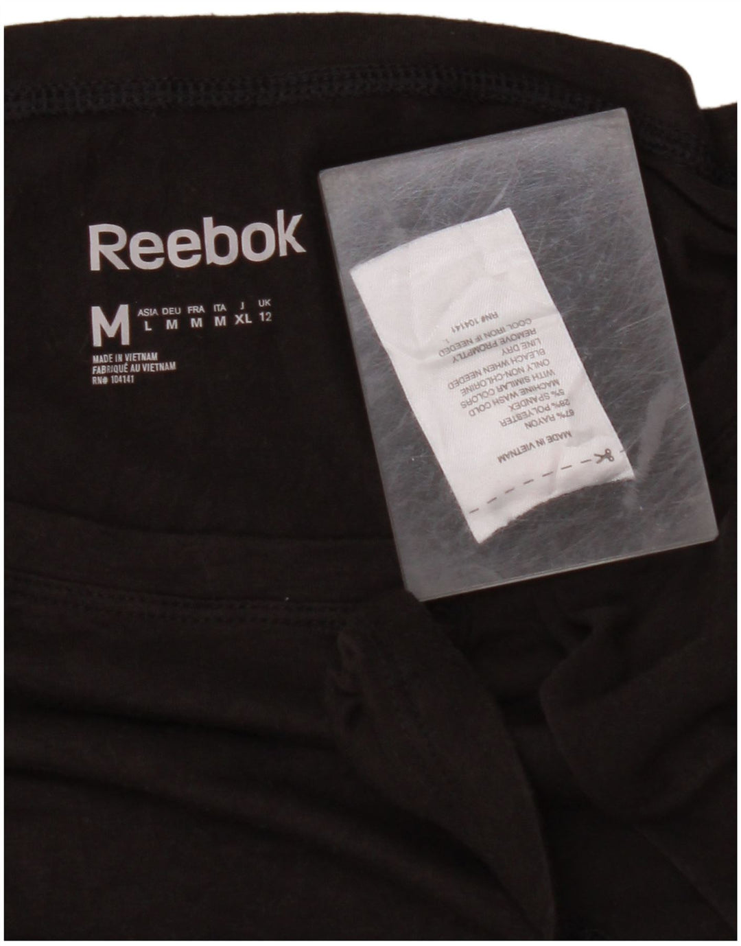 REEBOK Womens T-Shirt Dress UK 14 Medium Black Rayon