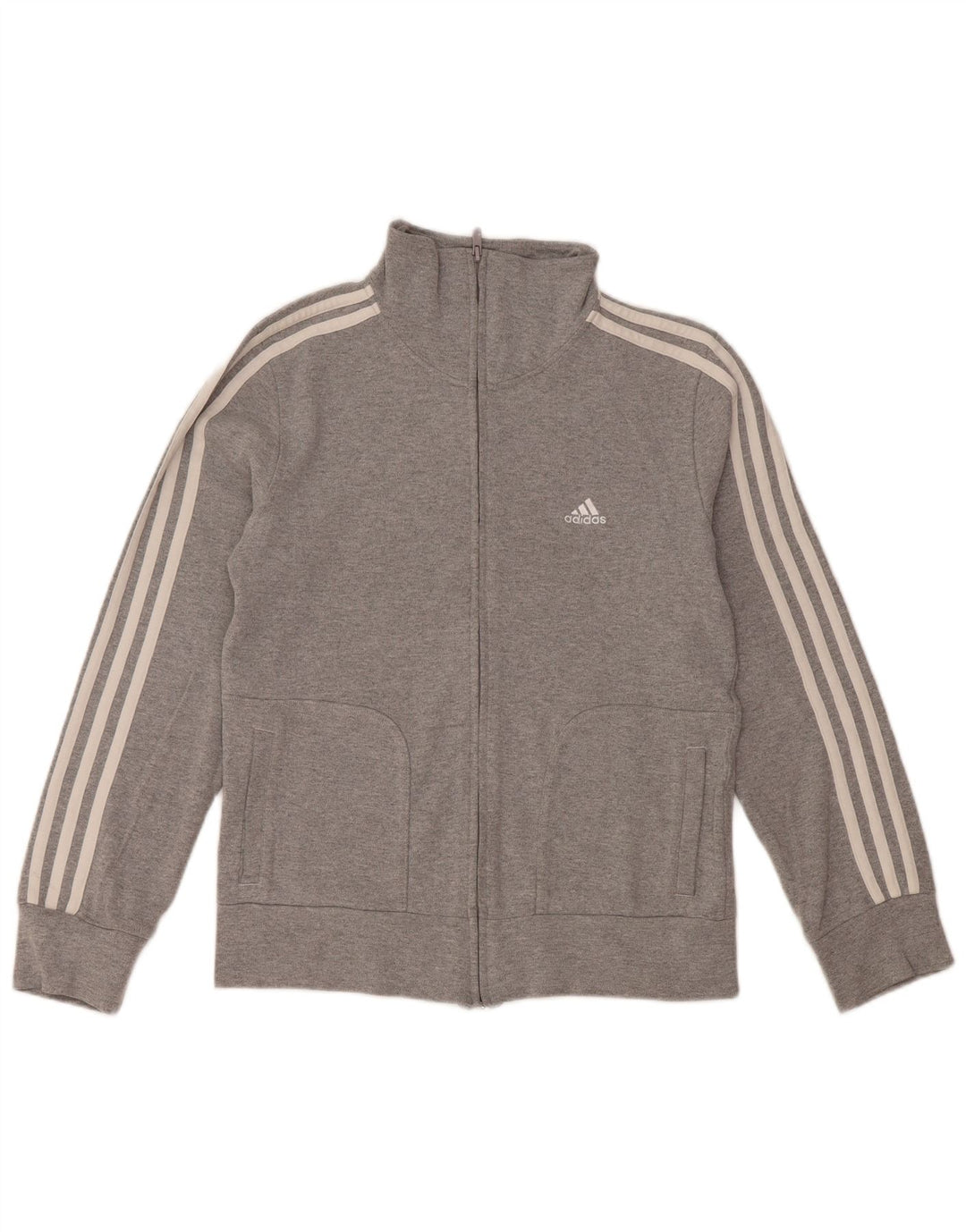 ADIDAS Damen-Trainingsanzug, Top-Jacke, UK 16, große graue Baumwolle