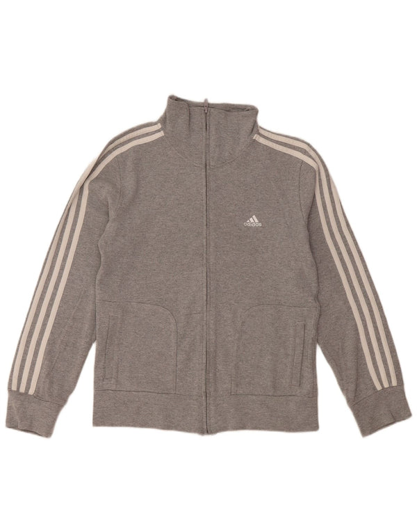 ADIDAS Damen-Trainingsanzug, Top-Jacke, UK 16, große graue Baumwolle