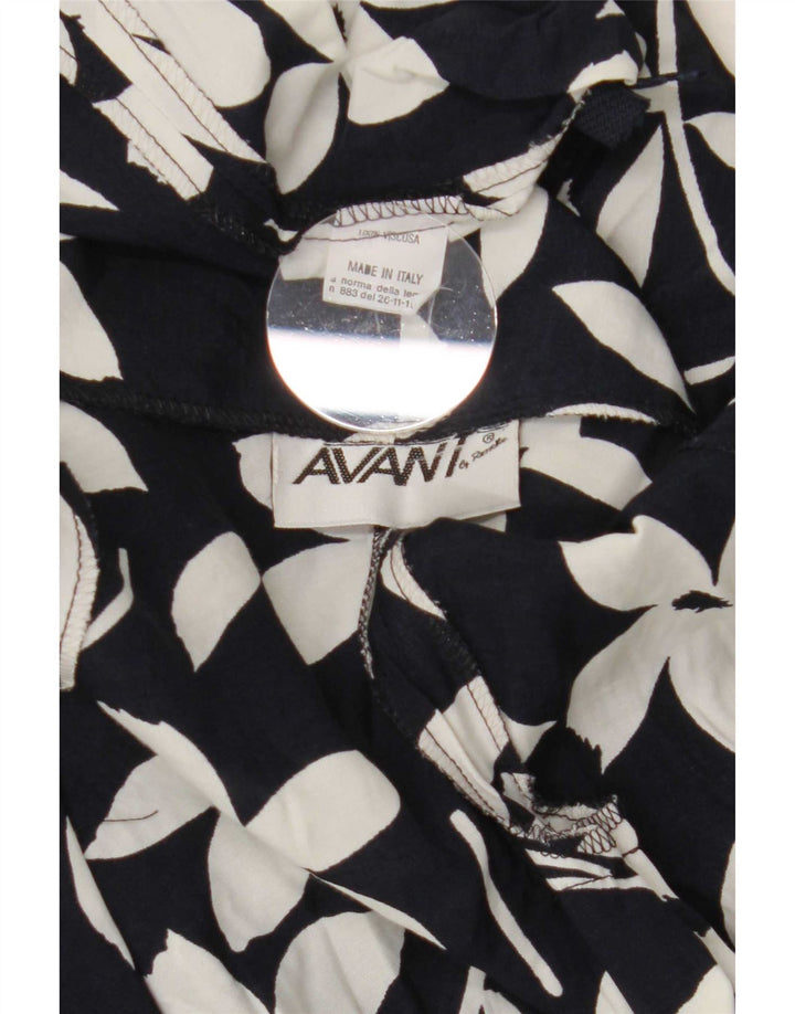 Avant Damen Minirock W28 Mittelschwarze Viskose mit Blumenmuster
